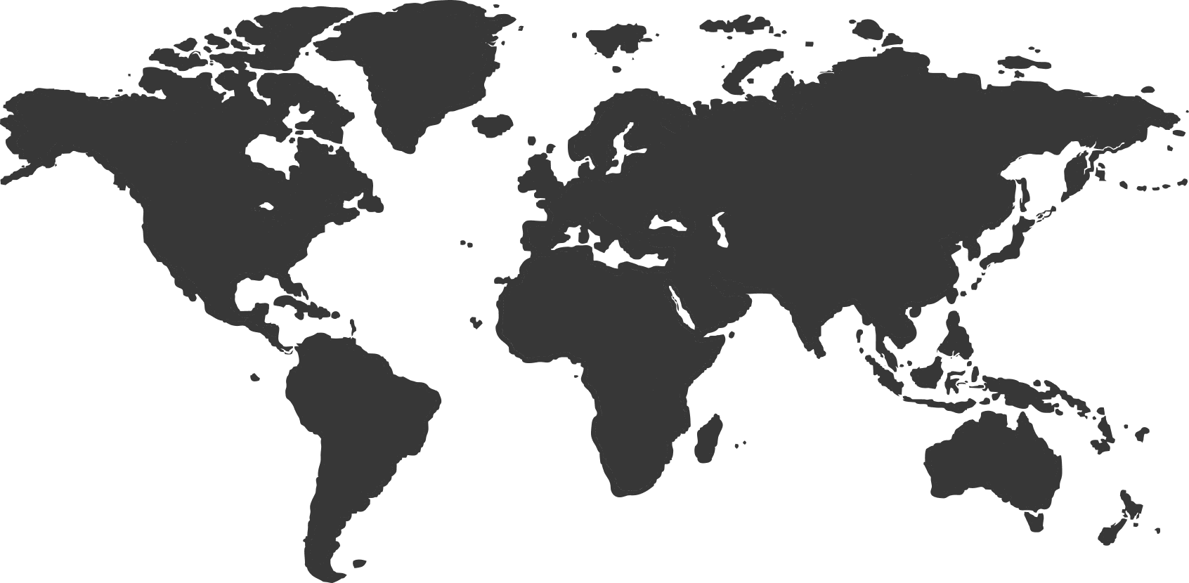 World map graphic with location pins