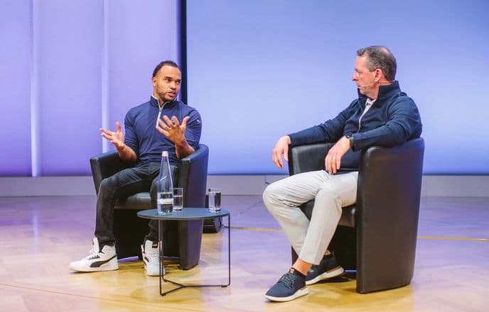 Nic Hamilton and Tom Shea on the OneStream Splash stage in Berlin